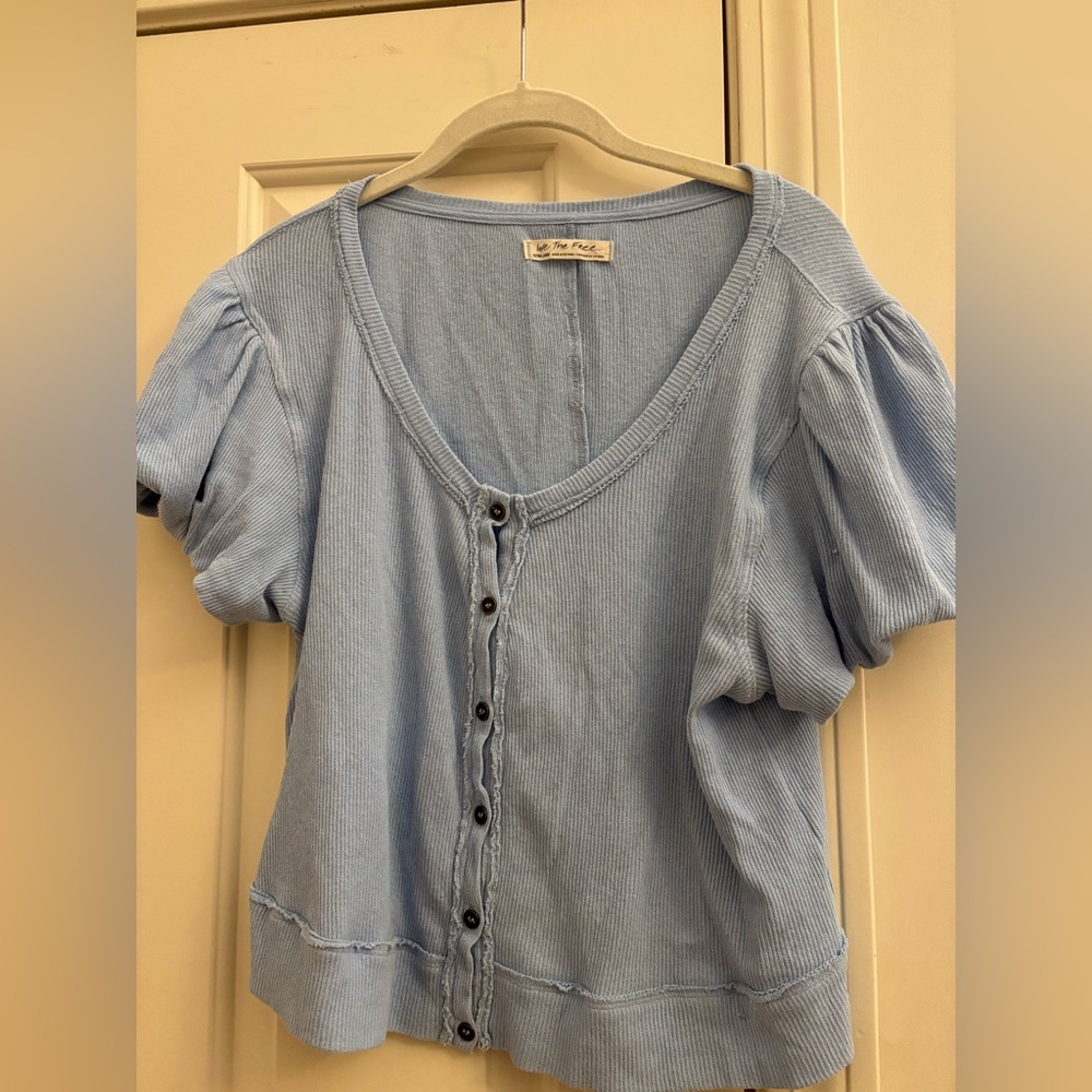 Free people blue shirt